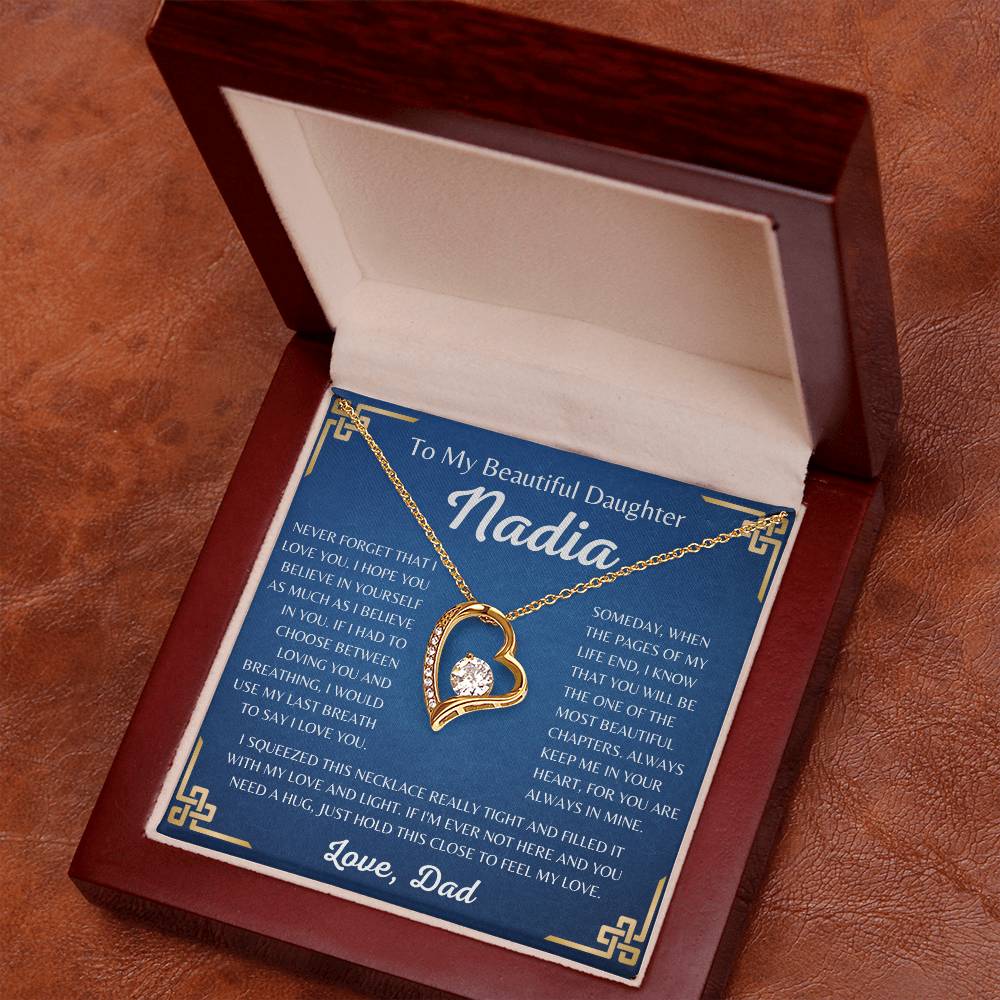 To My Beautiful Daughter Nadia Forever Love Necklace | Never Forget That I Love You