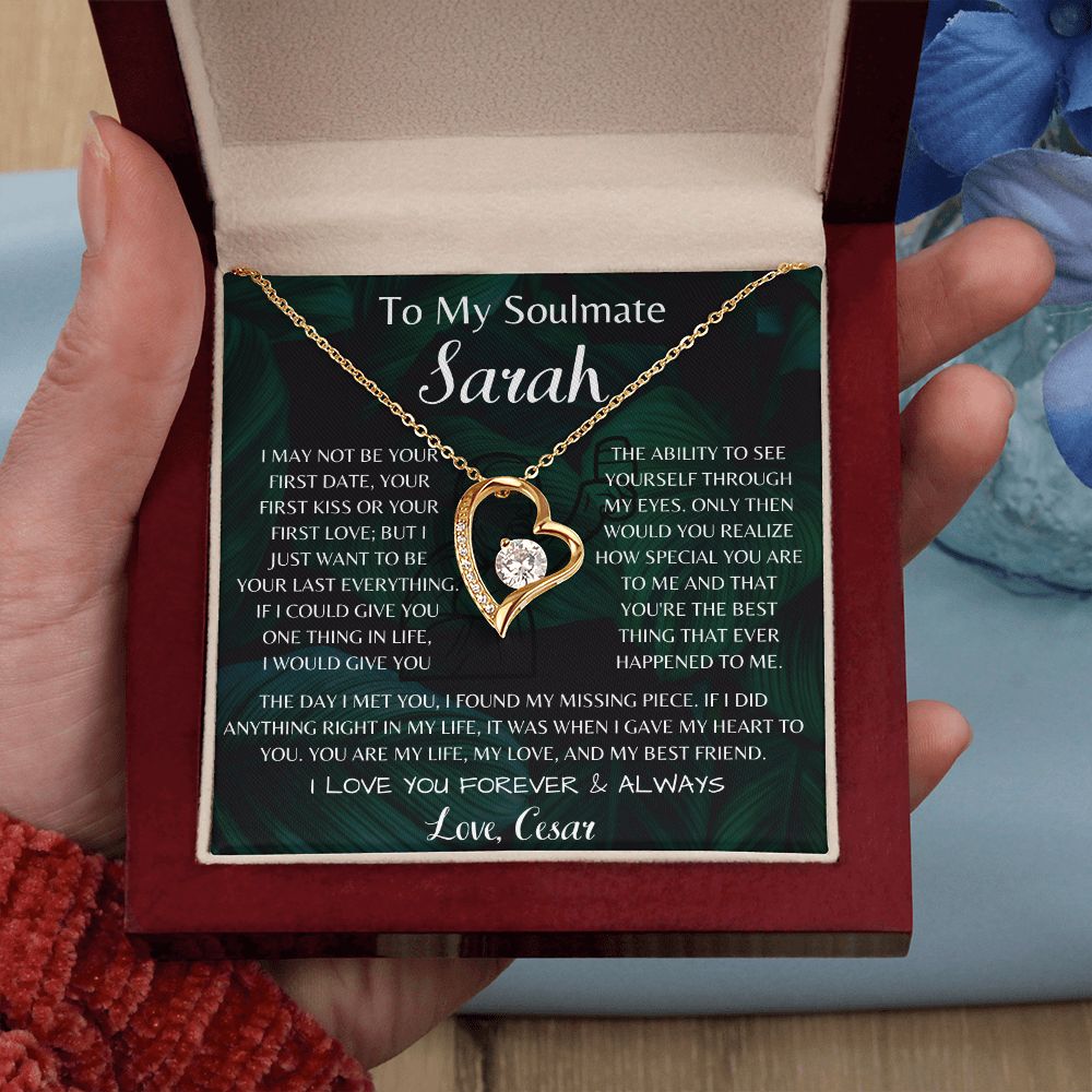 To My Soulmate Sarah Forever Love Necklace