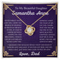 To My Beautiful Daughter Samantha Anne Love Knot Necklace Gift