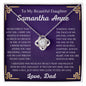 To My Beautiful Daughter Samantha Anne Love Knot Necklace Gift
