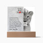 To My Loving Mom Acrylic Square Plaque With Night Light LED