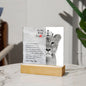 To My Loving Mom Acrylic Square Plaque With Night Light LED