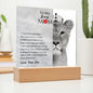 To My Loving Mom Acrylic Square Plaque With Night Light LED
