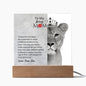 To My Loving Mom Acrylic Square Plaque With Night Light LED