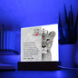 To My Loving Mom Acrylic Square Plaque With Night Light LED