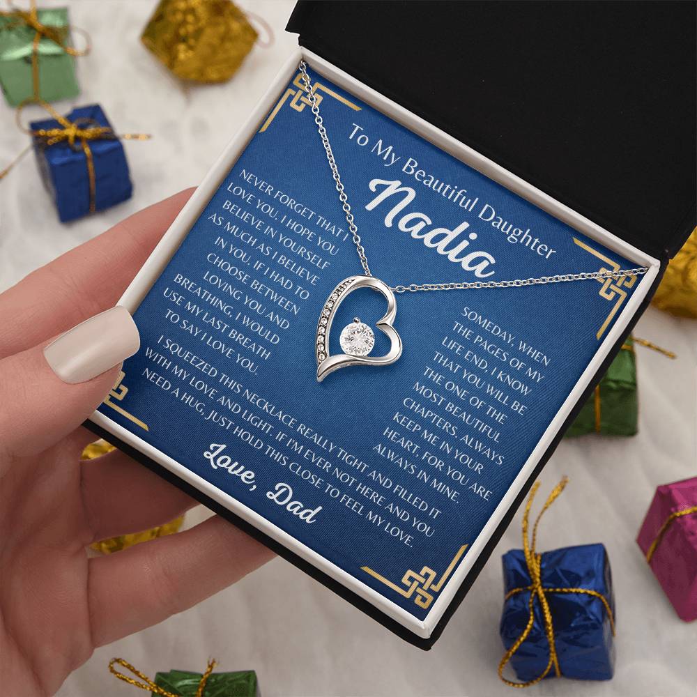 To My Beautiful Daughter Nadia Forever Love Necklace | Never Forget That I Love You