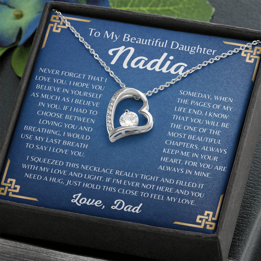 To My Beautiful Daughter Nadia Forever Love Necklace | Never Forget That I Love You