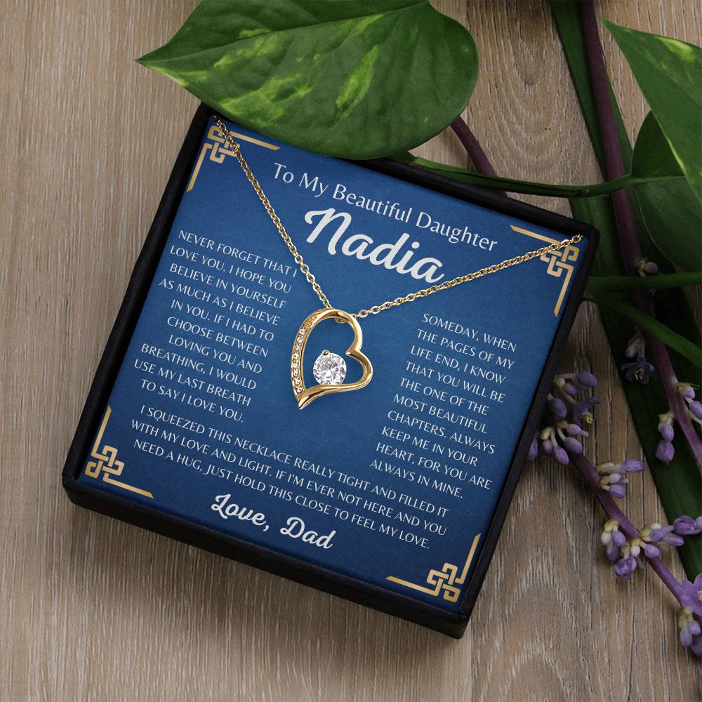 To My Beautiful Daughter Nadia Forever Love Necklace | Never Forget That I Love You