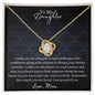 To My Daughter Love Knot Necklace