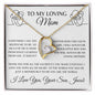 To My Loving Mom | Thank You For All The Sacrifice | I Love You, Your Son, Jacob | Forever Love Necklace