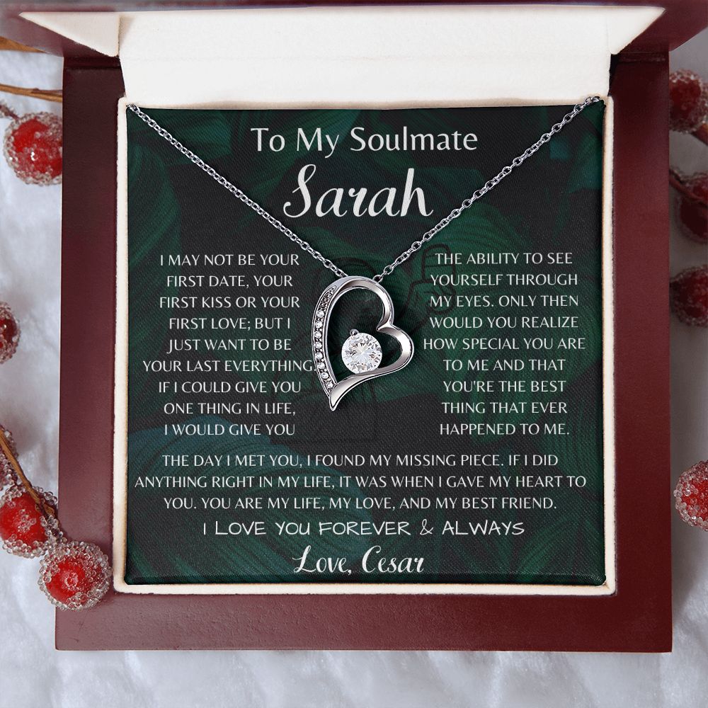 To My Soulmate Sarah Forever Love Necklace