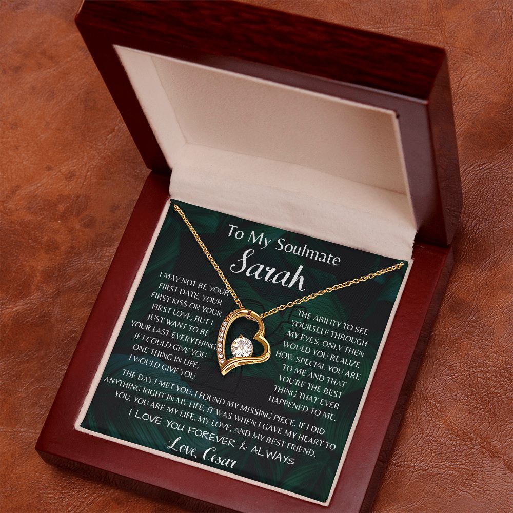 To My Soulmate Sarah Forever Love Necklace