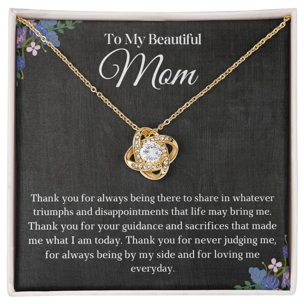 I Love You Mom Love Knot Necklace