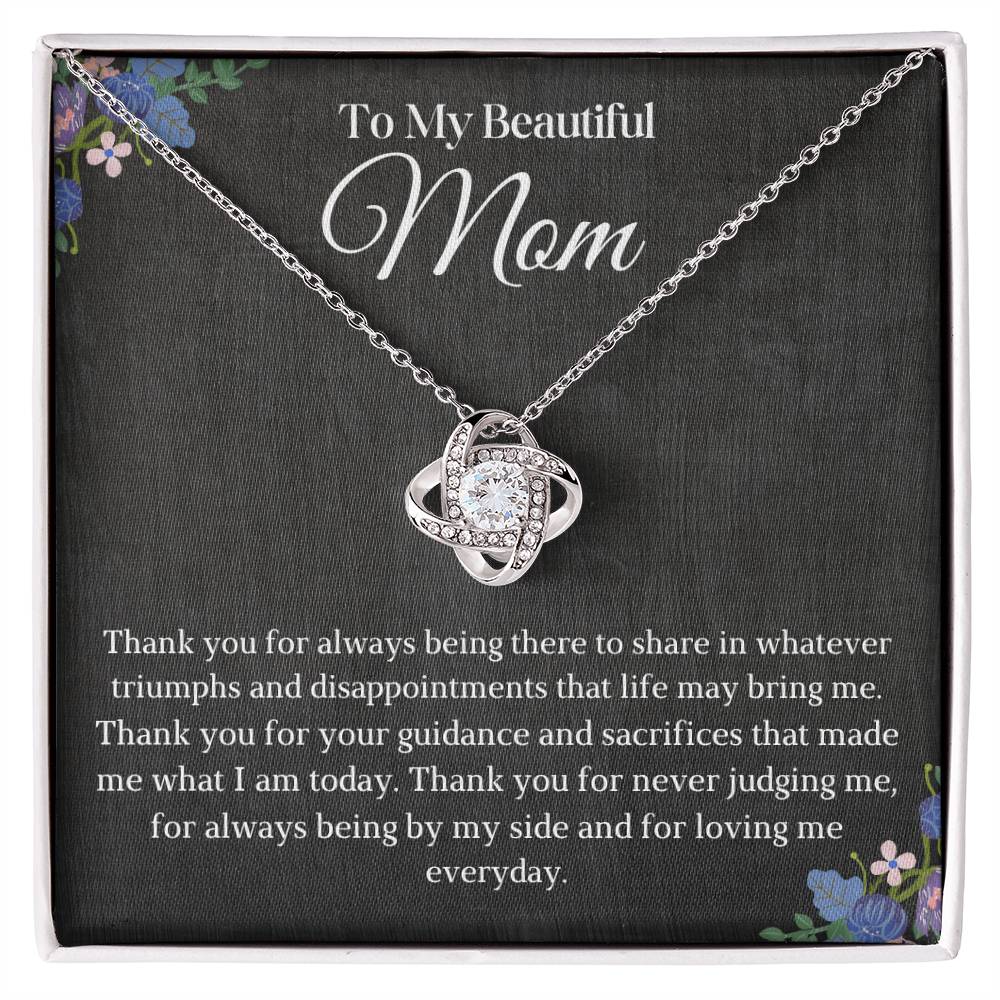 I Love You Mom Love Knot Necklace