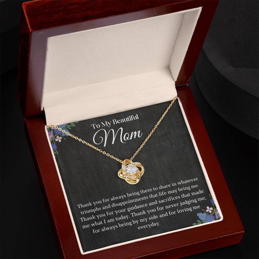 I Love You Mom Love Knot Necklace