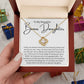 To My Beautiful Bonus Daughter Love Knot Necklace From Mom