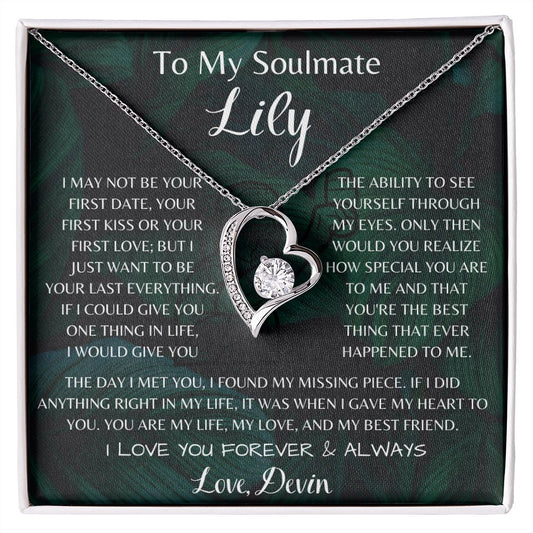 To My Soulmate Lily Forever Love Necklace
