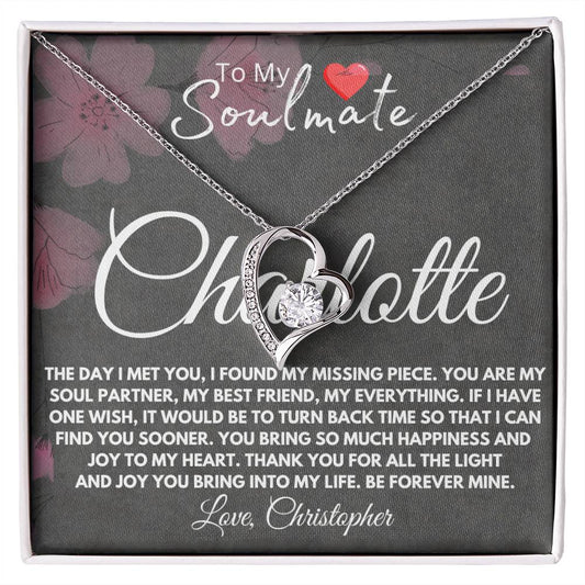To My Soulmate Personalized Name Forever Love Necklace Gift for Soulmate