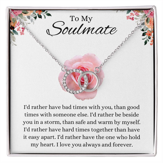 To My Soulmate Perfect Pair Necklace