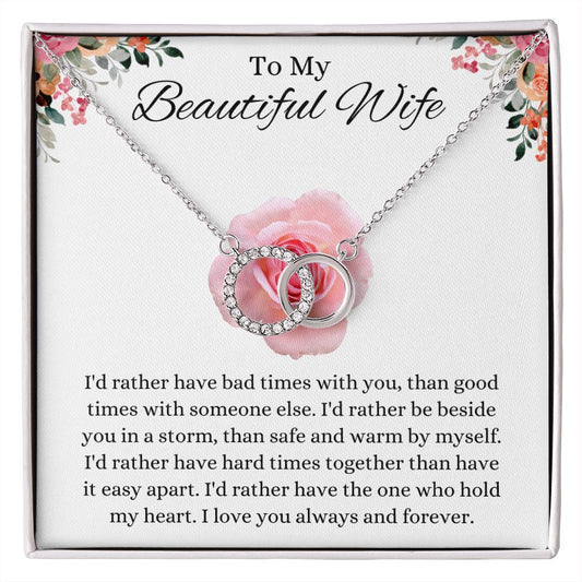 To My Beautiful Wife Perfect Pair Necklace