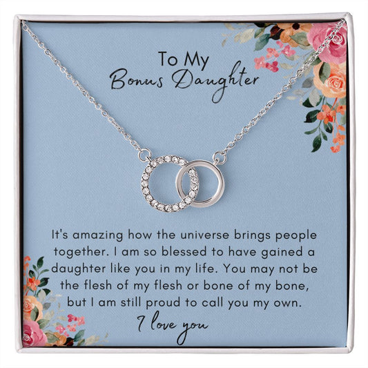 To My Bonus Daughter Perfect Pair Necklace