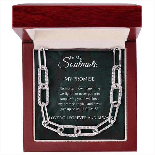 To My Soulmate My Promise Forever Linked Chain Gift For Wife Girlfriend Birthday Anniversary