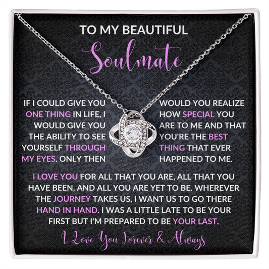 To My Beautiful Soulmate Necklace Gift For Wife | Perfect Gift For Christmas | Birthday Gift For Soulmate