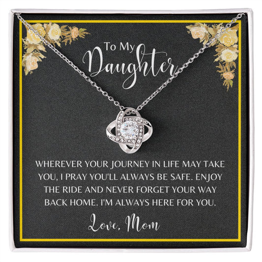 To My Daughter Love Knot Necklace