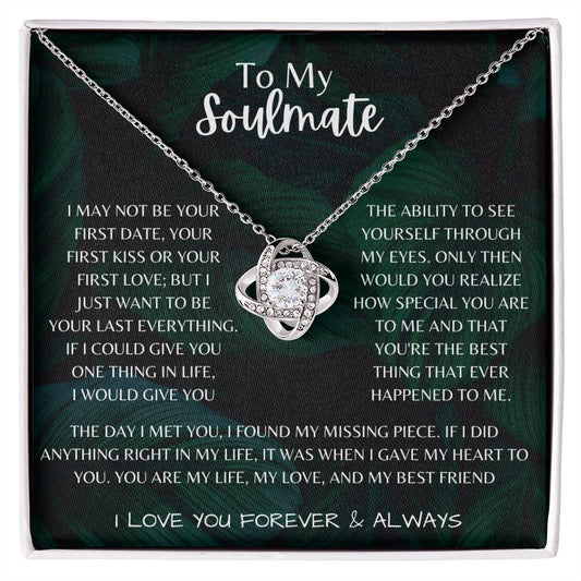 To My Soulmate Love Knot Necklace Gift For Soulmate Gift For Wife Anniversary Gift Necklace