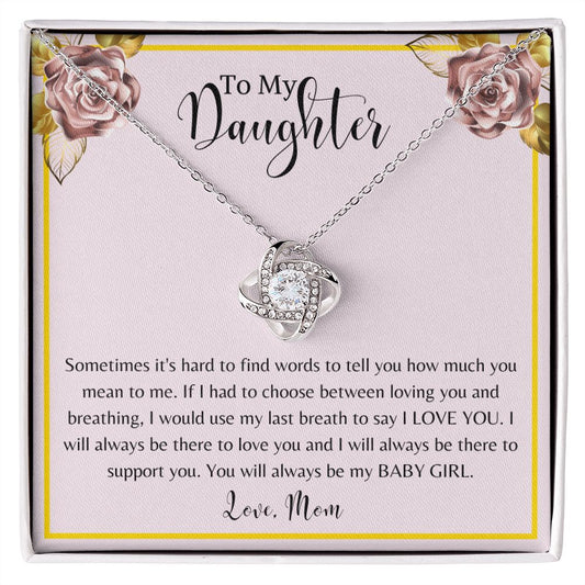 To My Daughter Love Knot Necklace Gift For Daughter From Mom Daughter Birthday Gift