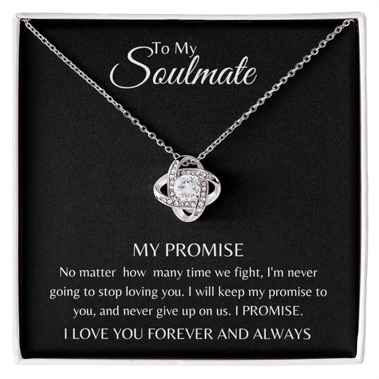 To My Soulmate Love Knot Necklace Gift For Her Anniversary Gift For Wife Birthday Gift For Girlfriend