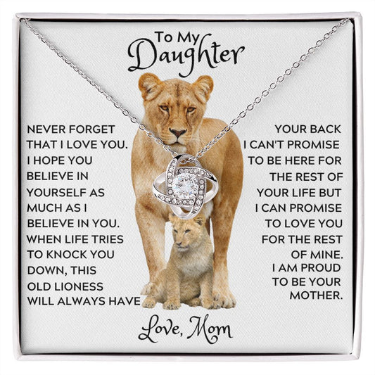 To My Daughter Love Knot Necklace | Never Forget That I Love You