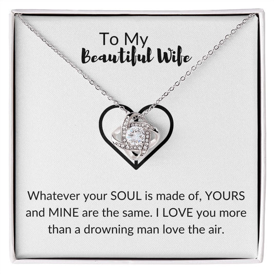 To My Beautiful Wife Love Knot Necklace