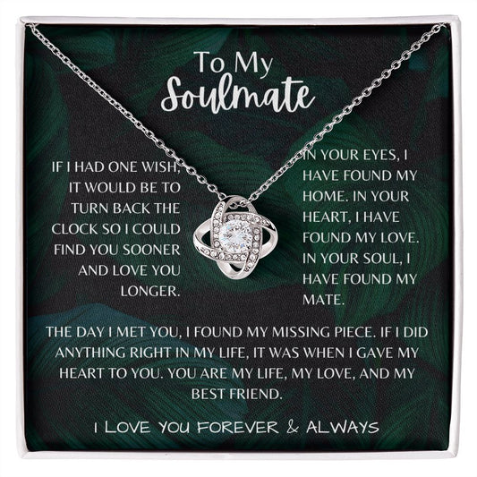 To My Soulmate Love Knot Necklace | Perfect Gift For Her | Wedding Birthday Anniversary Gift For Wife