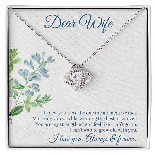 Dear Wife Love Knot Necklace | You Are My Strength