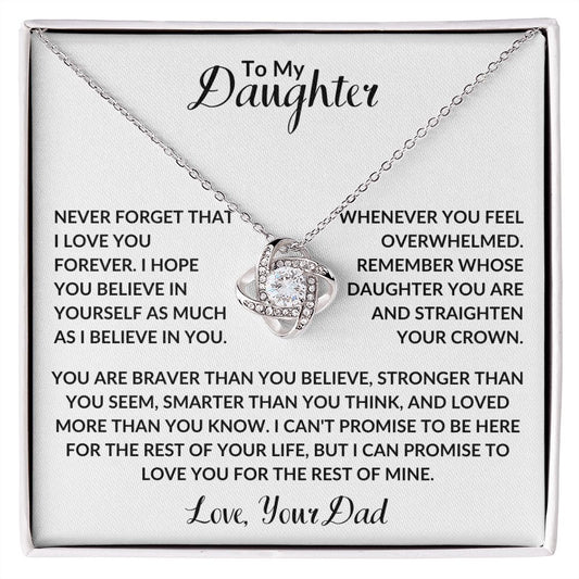 To My Daughter | Believe In Yourself | Love Knot Necklace