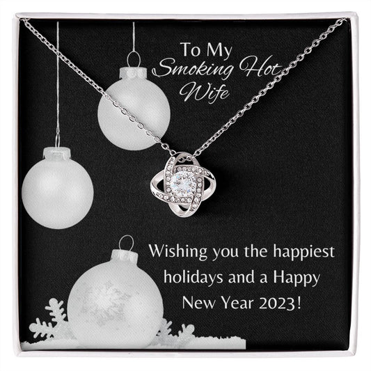 To My Smoking Hot Wife Love Knot Necklace