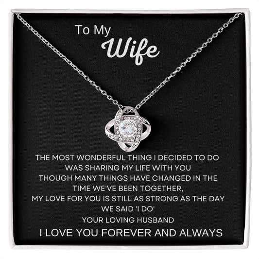 To My Wife Love Knot Necklace Gift For Her | Wedding Anniversary Gift For Wife