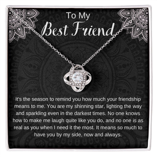To My Best Friend Love Knot Necklace Christmas Gift For Friend