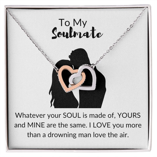 To My Soulmate Interlocking Heart Necklace