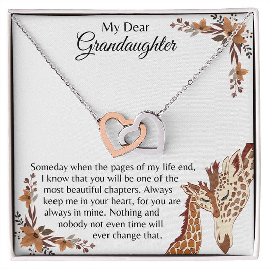 My Dear Granddaughter Interlocking Heart Necklace