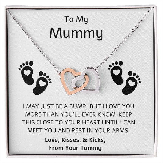 To My Mummy Interlocking Heart Necklace