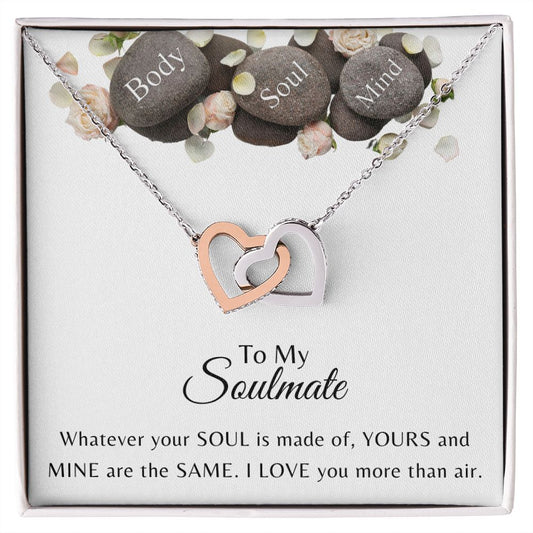 To My Soulmate Interlocking Hearts Necklace