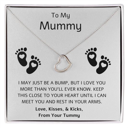 To My Mummy Delicate Heart Necklace