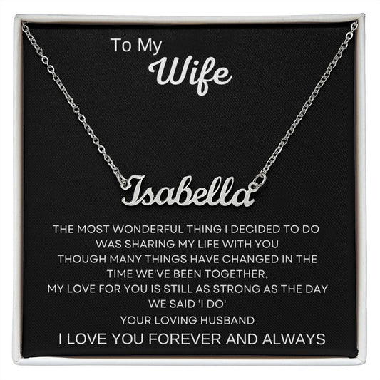 To My Wife Name Custom Necklace Gift For Wife Soulmate