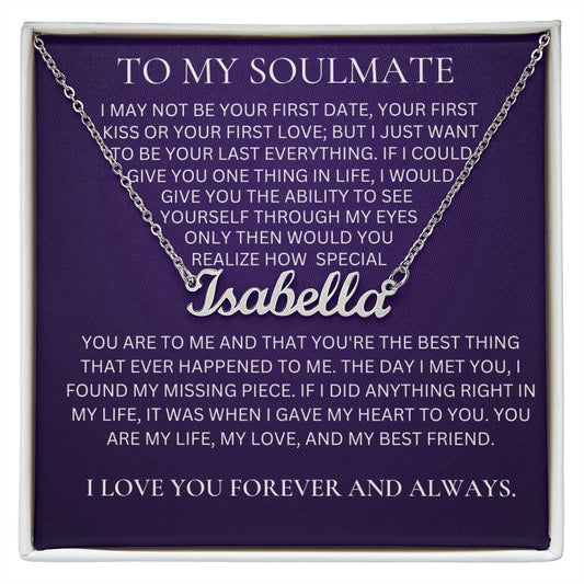 Soulmate Custom Name Necklace Gift For Wife, Soulmate & Girlfriend