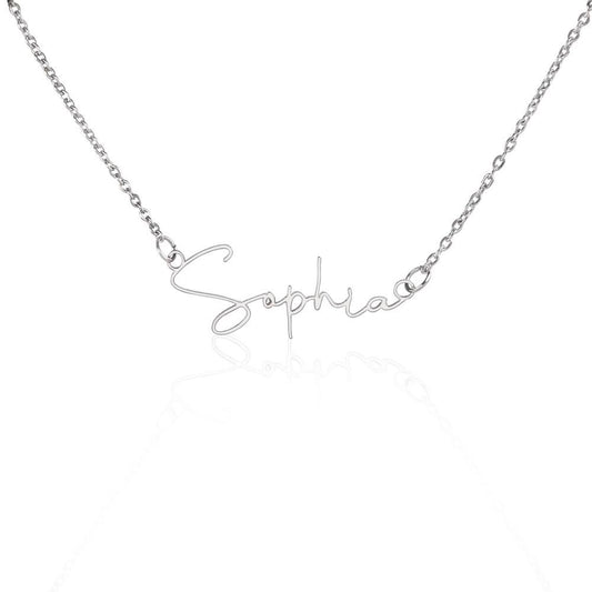 Custom Signature Personalized Name Necklace Pendant Unique Gift Plate