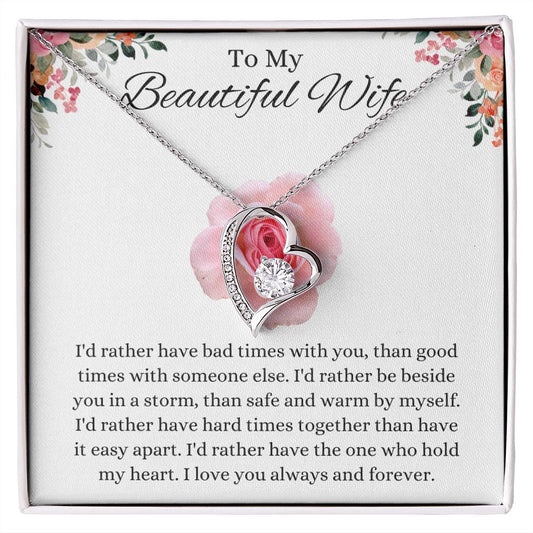 To My Beautiful Wife Forever Love Necklace