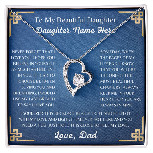 Daughter Forever Love Personalized Necklace | Never Forget That I Love You