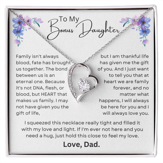 To My Bonus Daughter  Forever Love Necklace | Family Isn't Always Blood